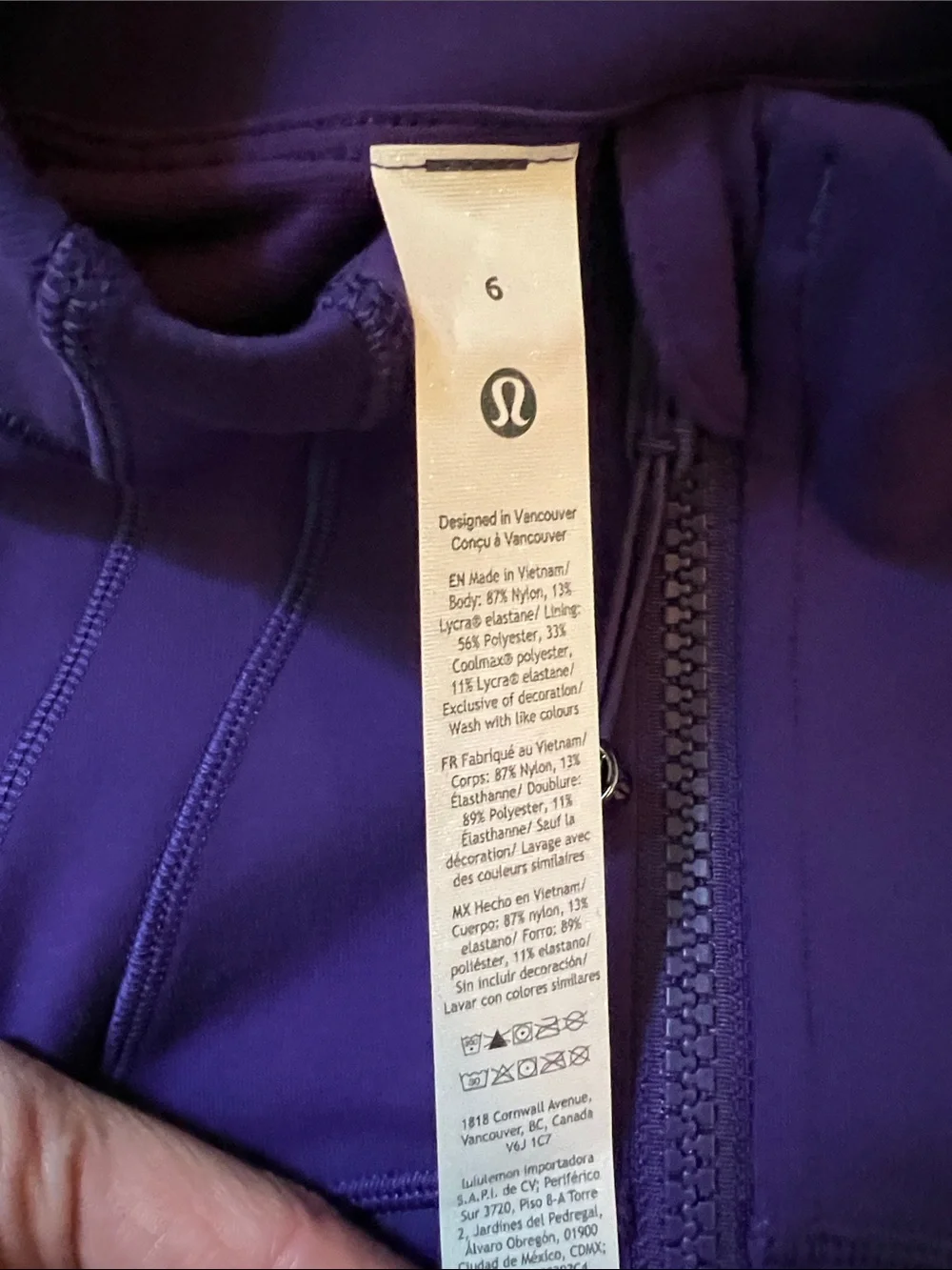 Lululemon Court Purple Define Full Zip Tank Size 10 NWT RARE GEM